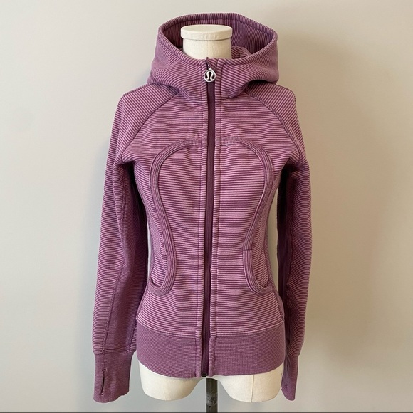 Lululemon Scuba Hoodie Muted Mauve Stripes Galore Microstripe - Picture 2 of 15